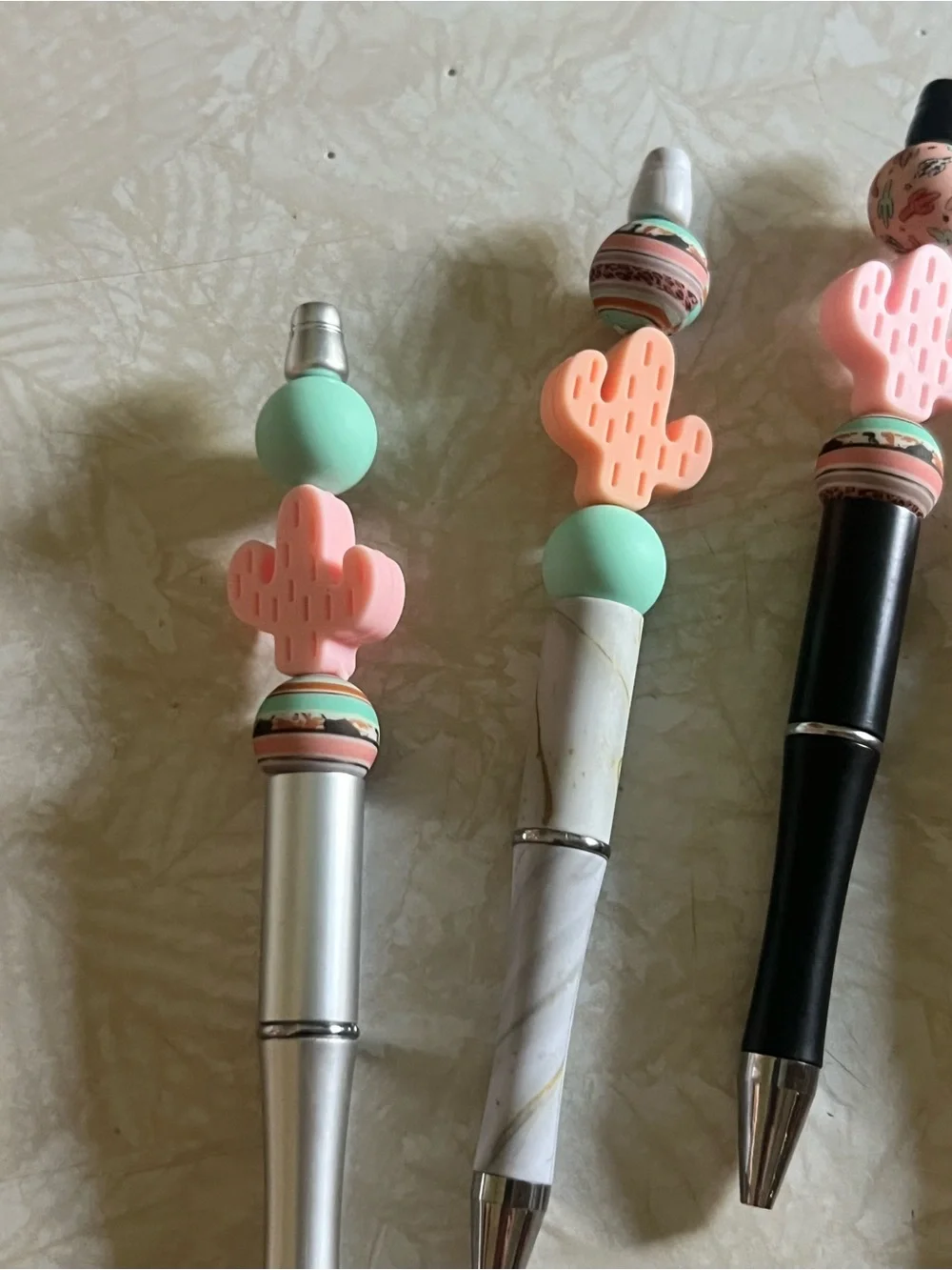 Cute Cactus Top Kids Ballpoint Pen - Pink & Mint M71